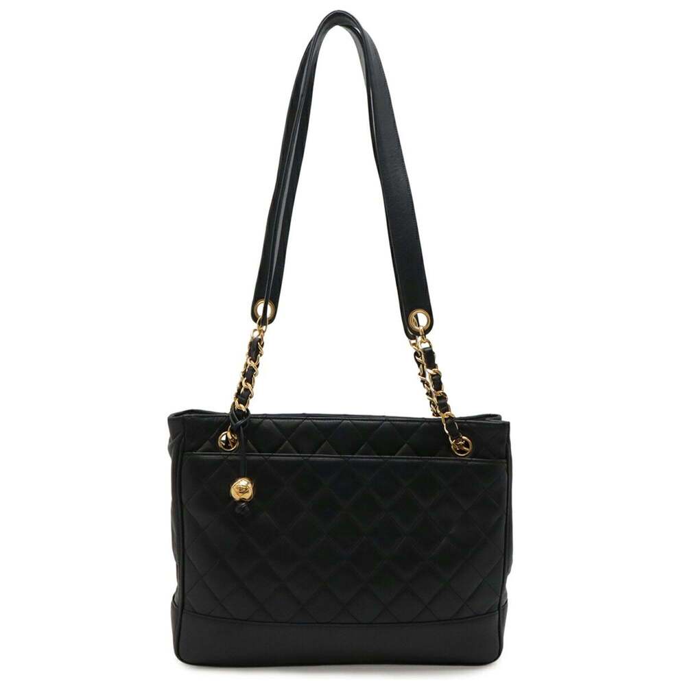CHANEL Black Lambskin Leather Shoulder Bag - Picture 2 of 10
